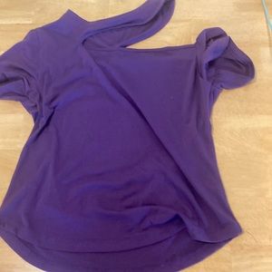 Purple off the shoulder t shirt